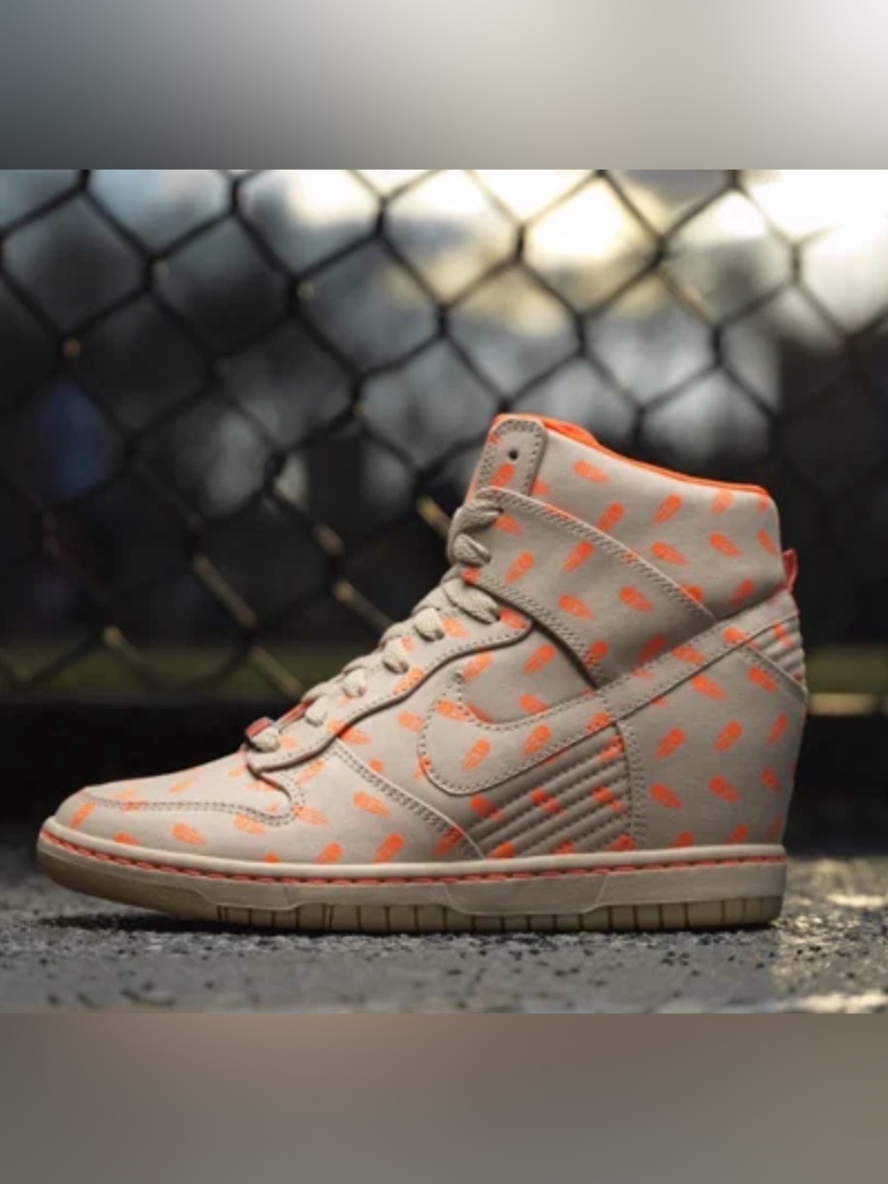 NWT Nike Women's BHM High-Top Sneaker - Beige Orange Size 8.5 Streetwear